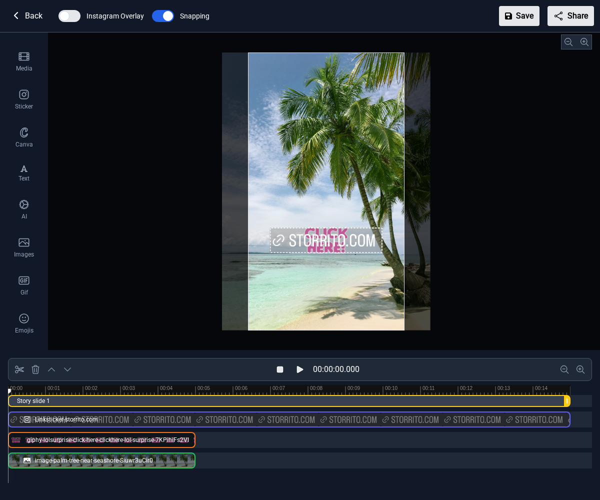 Step 6 — The link sticker is now invisible