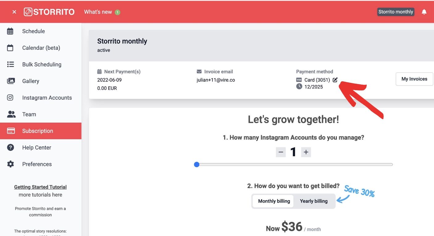 Update Payment Method