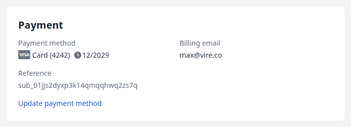Payment section
