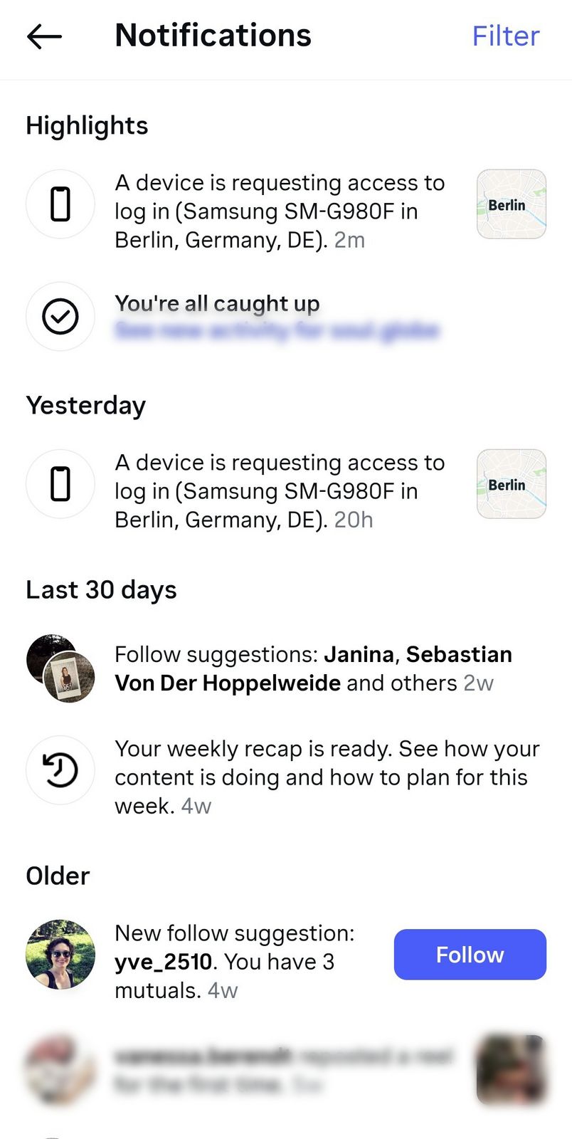 View your notifications