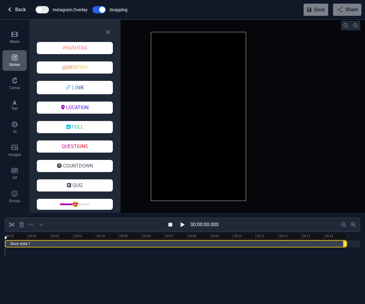 Step 1 — Open the Sticker panel