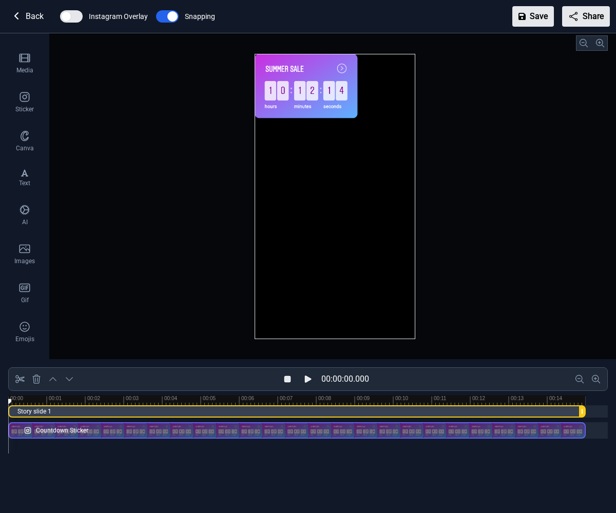 Step 4 — The countdown sticker on your story