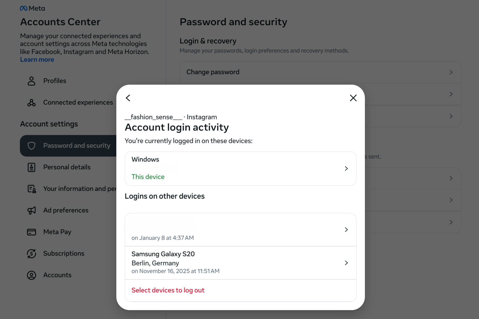 Review your login activity