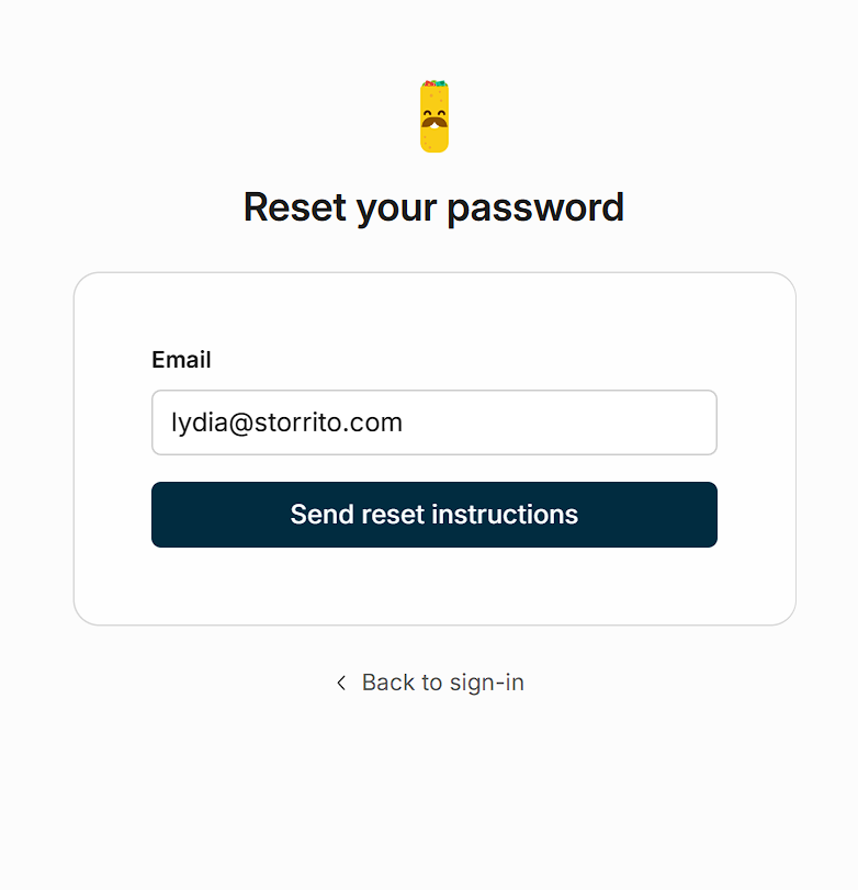 Send reset instructions