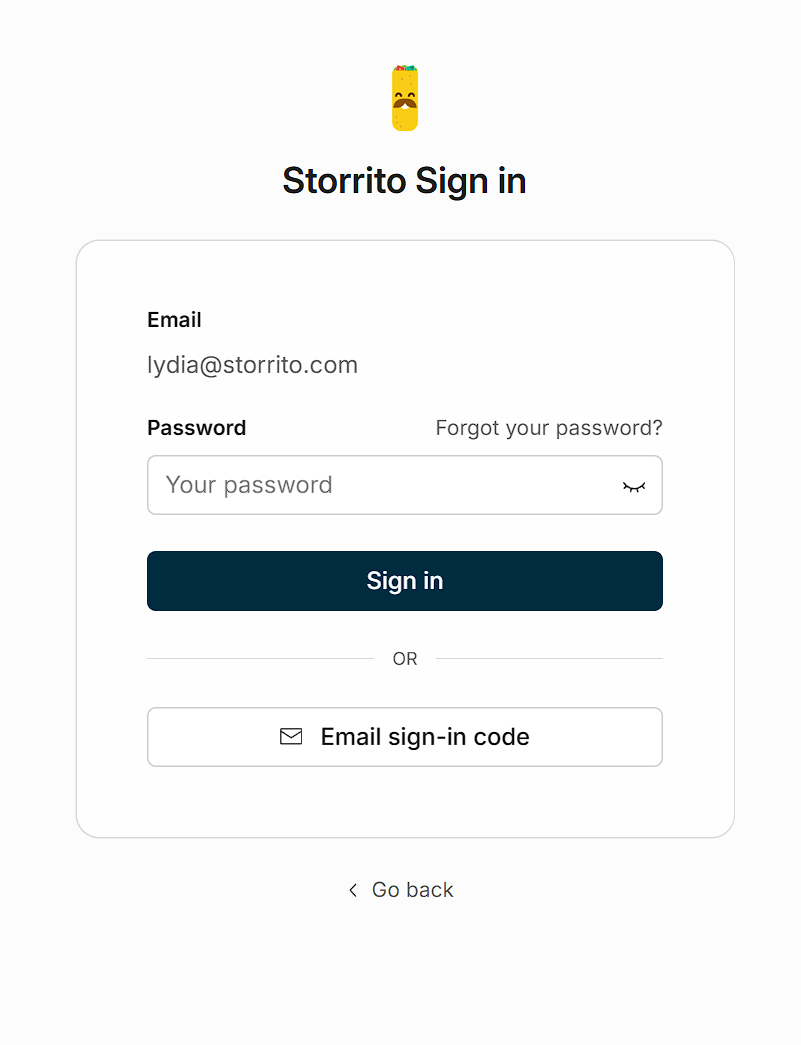 Sign in password